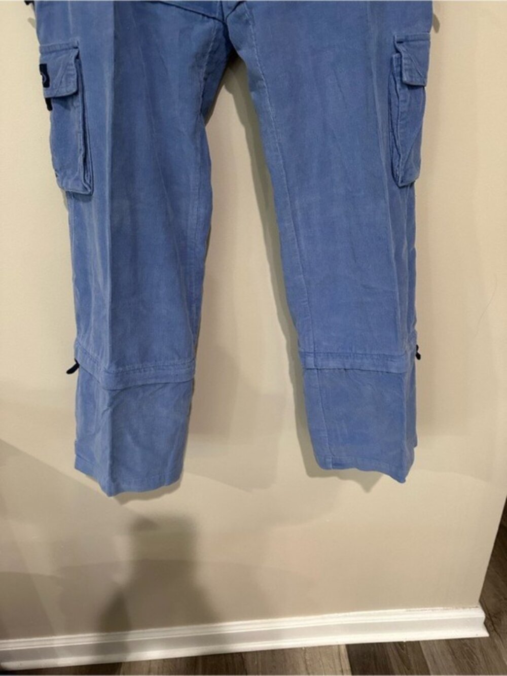 Rave Convertible Corduroy Cargo Hiking Pants Blue Size L Gorpcore Y2K - Picture 6 of 13